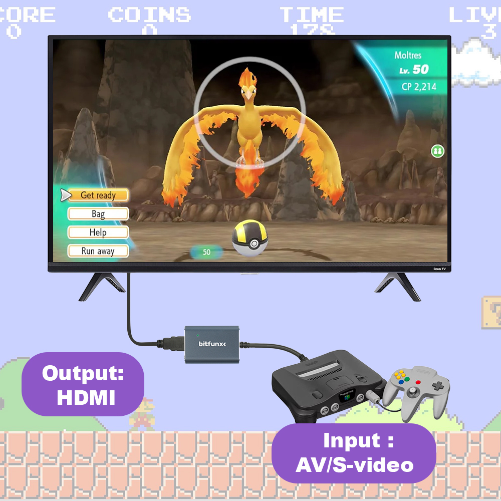 Bitfunx 720P Svideo / AV To HD - Gaming Console In Tv 评论和价格
